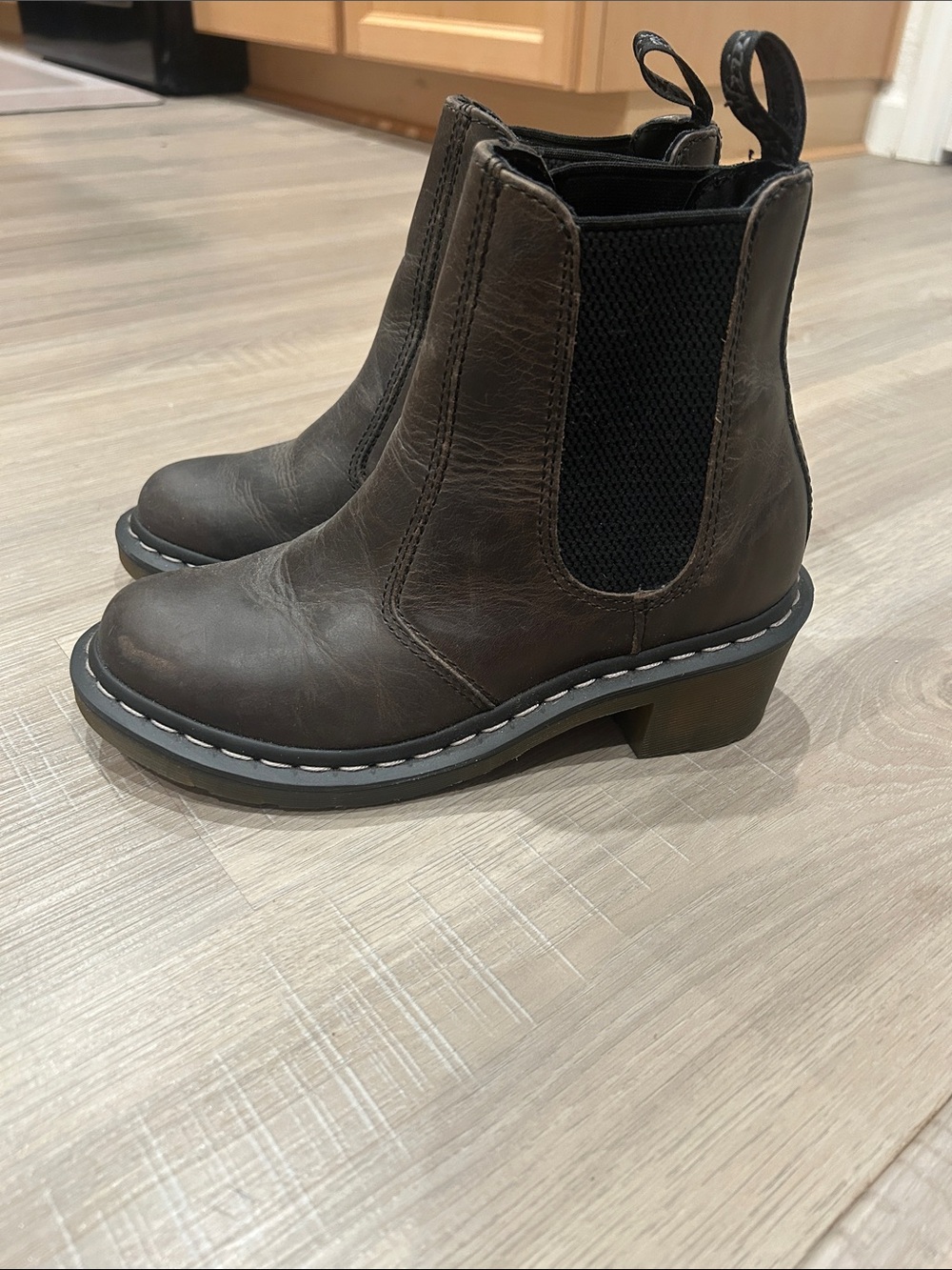 Dr. Martens Cadence Dark Brownish Gray Chelsea Booties